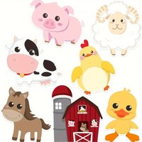 21Pieces Farm Animals Decor Farm Animal Party Decorations and Supplies, Farm Animal Cutouts for Baby Shower Farm Birthday Party