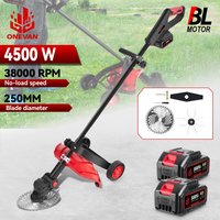 38000RPM Brushless Electric Lawn Mower 4500W 10Inch Cordless 45° Adjustable Grass Trimmer Garden Tool For Makita 18V Battery Pin