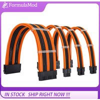 FormulaMod NCK2 Series PSU Extension Cable Kit , Solid Color Cable Mix Combo 300mm ATX24Pin PCI-E8Pin CPU8Pin With Combs