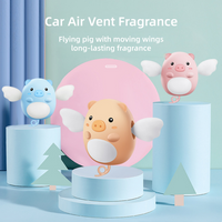 Cute Flying Pig Car Air Freshener, Flapping Wings Vent Clip, Aromatherapy Ornament, Long Lasting Fragrance for Auto Interior