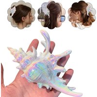 Ocean Seashell Hair Clip Acrylic Hair Claw For Women Mermaid Style Conch Hairpin Strong Hold Updo Hair Accessory Gift
