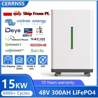LiFePO4 48V 300AH 15KWH Battery 51.2V 100AH 600AH Lithium Solar Battery Rechargeable Battery 8000+ Cycle For Home Storage NO TAX