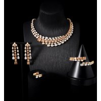 IN JEWELIFE Cubic Zirconia Bridal Women's Jewelry Set Wedding Necklace Costume Gift Beauty Accessories for Women