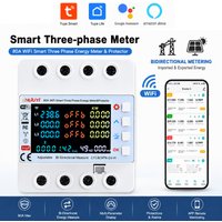 Tuya WiFi 4P 80A Three-Phase Smart Meter Timer Breaker with Auto-Reclosing, Voltage Protection for Smart Life