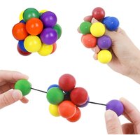 Fidget Colorful Beaded Squeeze Ball Elastic Scroll Atomic Hand Massage Toy Stress Relief ADHD Sensory Party Reward Gift