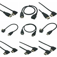 15cm 30cm 50CM 1m Dual HDMI-compatible Male To Female Converter Up Down Right Left Angled Adapter HDTV HD Cable For DVD PS3 PC
