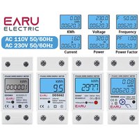 Single Phase LCD Digital Energy Meter Reset Zero kWh Voltage Current Power Consumption Counter Electric Wattmeter 230V Din Rail