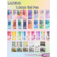 LANGUO 6/207 Colors Glitter Effects Gel Pen Large Capacity 1.0/0.5mm Writing Pen Painting Drawing Christmas Art School Supplies