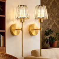 Nordic Crystal Wall Lamp 1/2pcs Gold Black Silver RGB Remote Control Dimmable Rechargeable Wireless Living Room Bedroom Lighting