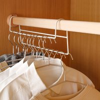 Space Saving Closet Hanger Organizer Metal Iron High Low Staggered Wardrobe Clothes Hanger Rod Multi Function Space Saver Home