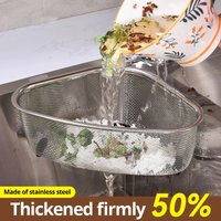 1PC Stainless Steel Sink Triangle Drain Basket Kitchen Residue Filter Vegetable Washing Storage Shelf