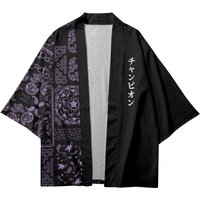 Chemise imprimée Paisley violette, Patchwork, Kimono traditionnel Haori Cosplay pour femmes et hommes, Harajuku, mode japonaise, Cardigan Yukata