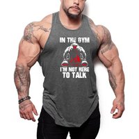 Summer Cotton Gym Fitness Running Sport Y-back Tank Tops Sleeveless Breathable Loose T-Shirts Mens Bodybuilding Muscle Clothing