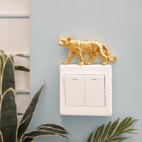 1PC, cartoon cute animal series switch stickers, modern creative resin material for home decoration, suitable for living room