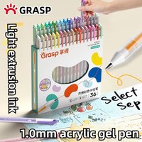 36/12 Colors Large Capacity Acrylic Gel Pen 1.0mm Painting Drawing Student Writing Pen Office School Supplies Stationery