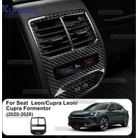 Real Dry Hard Carbon Fiber Trim For Seat Leon/Cupra Leon/Cupra Formentor 2020 2021 2022 2023 2024 2025 2026 Car Rear Air Outlet