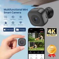 4K Mini-Überwachungskamera, vollfarbige Nachtsicht, hochauflösender WiFi-Monitor, wasserdicht, Bewegungserkennung, Heimüberwachung