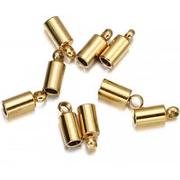 10Pcs/Lot Stainless Steel End Tip Cap Fit 1.5-10mm Tassel Leather Cord End Crimp Cap for DIY Bracelet Jewelry Making Accessories