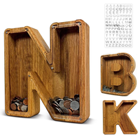 Sechsundzwanzig englisches Alphabet, Spardose, Münzen, Geld, Sparschwein, Holzbuchstaben, Spardose, Desktop-Ornament, Heimdekoration, Kunsthandwerk fü