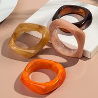 Vintage Big Irregular Square Acrylic Chunky Bangle for Women Boho Coloful Resin Geometric Charm Bracelets Couple Jewelry Gifts