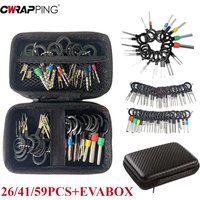 41/59pcs Car Terminal Removal Kit Universal Wire Plug Connector Extractor Puller Release Pin Remover Repairing Disassembly Tool