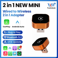 2026 Latest Color Apple Orange 2-in-1 Wireless Carplay Adapter Supports Apple Android Phone Compatible with Wired Carplay Models