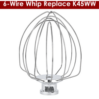 K45WW Steel Wire Whip for KitchenAid Artisan Series Tilt-Head Mixer 4.5 & 5 Quart Bowl 6 Wire whisk