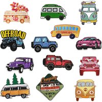 Cute Cartoon Car Motorcycle Bicycle Emblem Clothing Accessories Badge Sticker Embroidered Embroidery Sticker Iron-on Patches