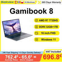 Blackview GamiBook 8 Laptop 16 Zoll AMD R7 7735HS DDR5 16GB/32GB RAM 512GB/1TB ROM Windows 11 Pro BT5.2 Wifi6