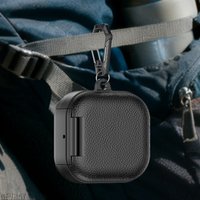 Leather Protective Case for Buds 4 Pro – Shockproof Full Cover with Phone Stand, Business Design for Samsung