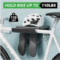 AliExpress NONE Universal Bike Wall Mount Rack with Shelf and Hooks for Helmet Shoe Storage Indoor Garage Organization for Road Mountain Bicycle