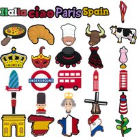 1/30PCS European Style Shoe Charms Set Croissant Pinwheel Shoe Accessories Pins For Clog fit Women Men Kids Shoe Buckle Pendant