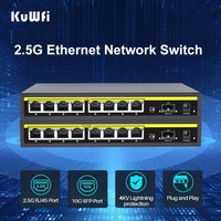 KuWFi 2.5G Ultra-Fast PoE Switch with 8 Ports + 2×10G SFP – Plug & Play for CCTV IP Camera & WiFi Router