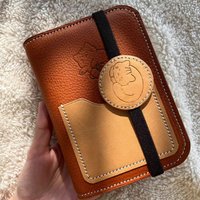 A7 Brown Cute Cat Strap-Removable High-Beauty-Score Living Journal Notebook Portable Notebook