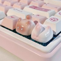 Cute Little Cat Theme Keycaps Set 3D Resin Artisan Keyboard Caps MX Switch Handmade Keycaps for Mechanical Keyboard Accessories