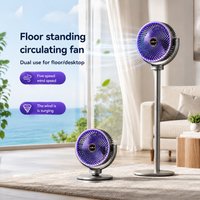 3-in-1 Modern Air Circulator Fan 5 Speeds 4 Heights Quiet Portable Pedestal Stand Fan USB-C for Home Bedroom Office RV Camping image 4