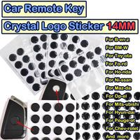 Car Remote Key 14MM Crystal Logo Sticker E-poxy for KEY-DIY KD XHO-RSE VV-DI Keys Emblem for BM-W Ni-ssan F-ord Toy-ota BEN-Z