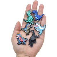 Jurassic Dinosaur 12PCS Cartoon Croc Charms Gymnastics Black Panther Shoe Decoration Clog Pins for Kids boys