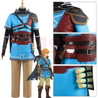 Game Zelda Cosplay Breath of the Wild Link Cosplay Costume Shirt Cloak Accessories Sets Adult Kids Outfit For Carnival Party