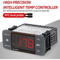 Digital Temperature Controller EK-3010/EK-3020/EK-3030 220V Thermostat Heating Refrigeration Defrosting Alarm NTC sensor