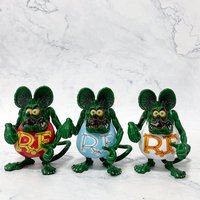 New Cartoon Rat Fink Joint Movable PVC Action Figure Collectible Handmade Model Cute Animal Toy Brinquedos Kids Gift