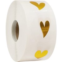 500 Pcs/roll Transparent Gold Heart Adhesive Sticker Cute Sealing Label Sticker for Envelope Gift Decor Stationery Sticker