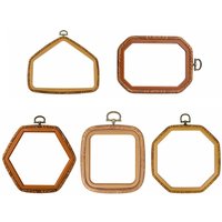 Plastic Embroidery Hoop Octagon/Square/Rectangle/Hexagonal Wood Grain Stretch Tool Handmade Needlecraft Embroidery Frame
