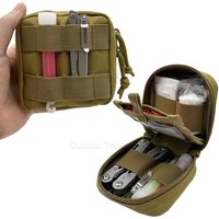 Small Tactical Pouch Micro Utility MOLLE Pouch Removable Clear ID Pocket Mini Knife Compass Flashlight Card Storage Bag Belt