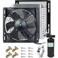 14''x14''x26mm Car Air Conditioner Condenser Assembly 120W Van Camper Parking Air Conditioner Cooling Fan Modification Parts