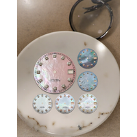 28.5mm S Logo NH35 Diamonds Mother Pearl Dial Fit NH35/NH36 Movement No Luminous Watch Modification Accessories Repair tools