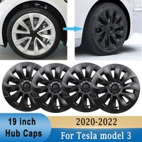 For Tesla Model 3 4PCS 19 inch Hub Caps Wheel Protection Model 3 2020-2022 Hub Cover Ring Vehicle Car Exterior Tire Decoration