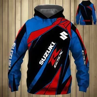 Suzuki 3DPrinted Autumn/Winter vintage Men's motorcycle hoodie Outdoor Street Casual Sport high-quality pullover Warm