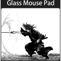 Japanese Anime Cool S-Samurai S-Sword Glass Gaming Mouse Pad For FPS Smooth Frosted Surface Desk Mat Tempered Upgrade Office Pad