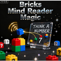 Bricks Mind Reader Close-Up Magic Trick Mentalism Illusions Gimmicks Magician Props for Funny Party Kids Show